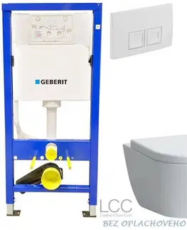 Kúpeľňa GEBERIT DuofixBasic s bielym tlačidlom DELTA50 + WC LAUFEN PRO LCC RIMLESS + SEDADLO 458.103.00.1 50BI LP2