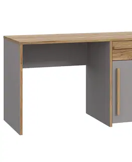 Moderné kancelárske stoly Písací stôl Soklot šedá/dub catania