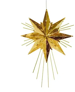 Vianočné svetelné hviezdy STAR TRADING Dekoračná hviezda Mini Luxe z kovu, mosadz