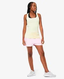 gymnasti Dámske bavlnené šortky s vreckom na fitness 520 svetloružové