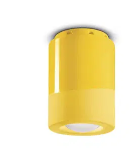 Bodové svetlá Ferroluce PI stropné svietidlo, valcové, Ø 8,5 cm, žlté