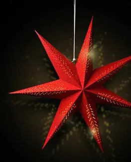 Vianočné dekorácie Solight LED vianočná hviezda, červená, 60 cm, 20x LED, 2x AA