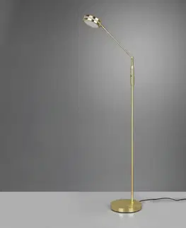 Stojacie lampy Trio Lighting LED lampa Franklin snímačový stmievač mosadz matná