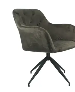 Stoličky Otočná stolička, hnedá Velvet látka/čierna, VELEZA NEW