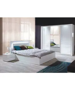 Postele KONDELA Asiena 160 manželská posteľ 160x200 cm biela / biely vysoký lesk