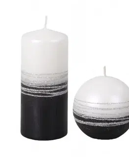 Dekoratívne sviečky Vianočná sviečka Lumina Silver guľa, biela