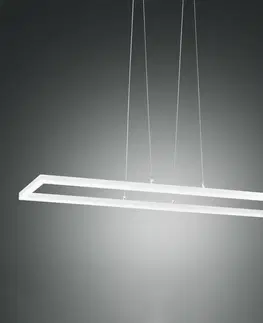 Závesné svietidlá Fabas Luce Závesné LED svietidlo Bard 92 x 32 cm v bielej