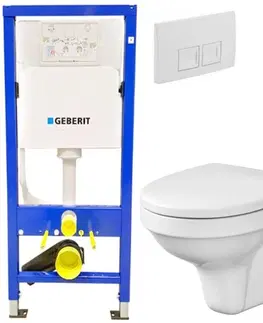 Kúpeľňa GEBERIT DuofixBasic s bielym tlačidlom DELTA50 + WC CERSANIT DELFI + SEDADLO 458.103.00.1 50BI DE1