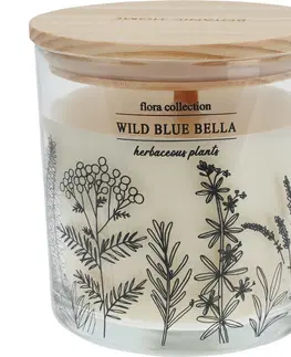 Dekoratívne sviečky Vonná sviečka Flora Collection, Wild Blue Bella, 10 x 10 cm