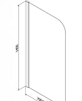 Sprchové dvere MEXEN - Felix vaňová zástena 1 krídla 80x140 cm, transparent, chróm 890-080-001-01-00