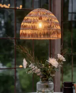 Vonkajšie závesné svietidlá PR Home PR Home vonkajšia závesná lampa Lace z prírodného vlákna, zástrčkový