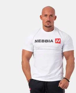 Tričká NEBBIA Pánske tričko Red “N“ biele  XL