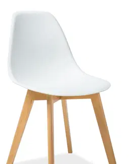 Drevené stoličky Signal Jedálenská stolička Moris Farba: Biela
