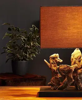 Stolné lampy LuxD 17115 Stolná lampa z naplaveného dreva NATURE
