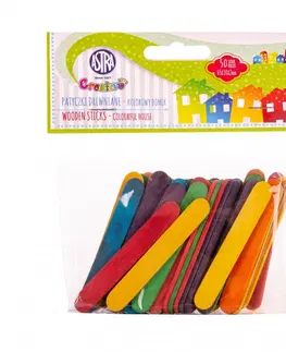 Kreatívne a výtvarné hračky ASTRA - CREATIVO Drevené špachtle krátke, 6,5x1cm, farebné, 50ks, 335122006