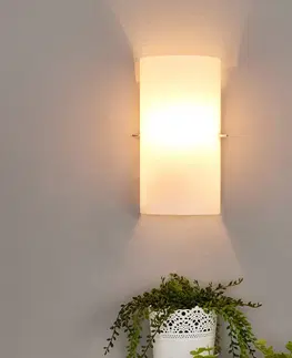 Nástenné svietidlá Lucande Polkruhové sklenené nástenné svietidlo Sidra