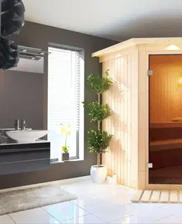 Sauny Interiérová finská sauna 196x170 cm s pecou 9 kW Dekorhome