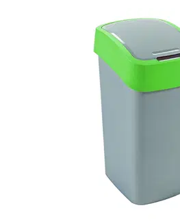 Odpadkové koše CURVER - Odpadkový kôš Flipbin 50 l, strieborno - zelený
