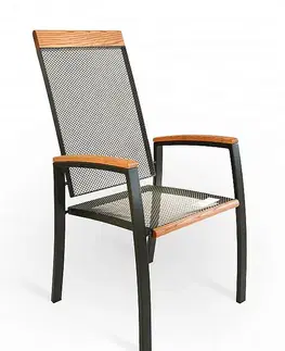 Záhradné stoličky a kreslá DEOKORK Kovové kreslo MANHATTAN (čierna)