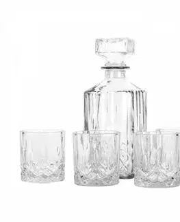 Dekoratívne vázy Kinekus Fľaša na whisky + 4 poháre, sklo