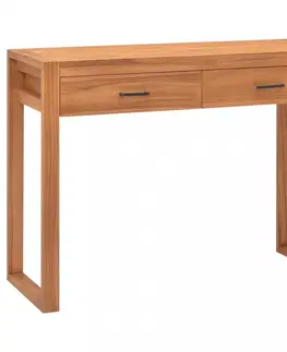 Pracovné stoly Písací stôl s 2 zásuvkami teak Dekorhome 140 cm