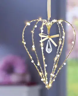 Drobné dekorácie a doplnky LED závesná dekorácia Zlaté srdce
