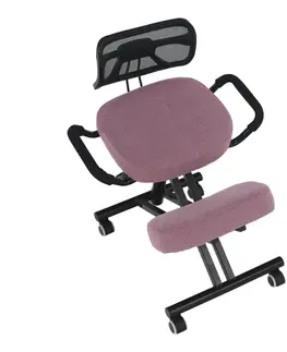 Stoličky Ergonomická kľakačka, ružová/čierna, RUFUS