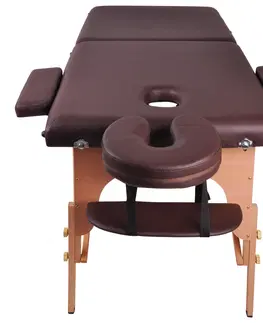 Masážne stoly a stoličky Masážne lehátko inSPORTline Taisage 2-dielne drevené hnedá