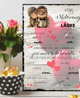 Tabuľky s venovaním (darčeky) Darčeky pre ženu - Vyznanie lásky od manžela - tabuľka