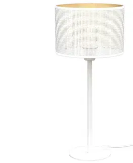 Lampy  Stolná lampa LOFT SHADE 1xE27/60W/230V pr. 25 cm biela/zlatá 