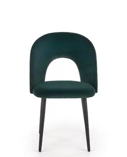 Jedálenské stoličky HALMAR K384 jedálenská stolička tmavozelená / čierna