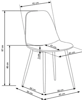 Jedálenské stoličky a kreslá Jedálenská stolička K316 Halmar Sivá