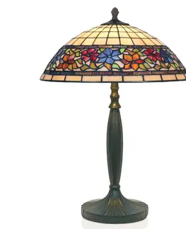Stolové lampy Artistar Stolná lampa Flora v tiffanyho štýle, otvorená v spodnej časti, 62 cm