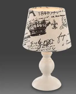 Stolové lampy Globo S čiernym nápisom – stolná lampa Jolanda