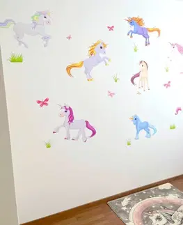 Nálepky na stenu Samolepky do izby - Unicorns jednorožce