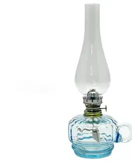 Lampy Floriánova huť Petrolejová lampa MONIKA 34 cm svetlý akvamarín 