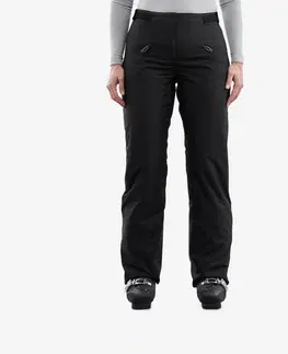 nohavice Dámske hrejivé lyžiarske nohavice 180 čierne