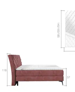 Postele NABBI Lazio 180 čalúnená manželská posteľ s úložným priestorom tmavozelená