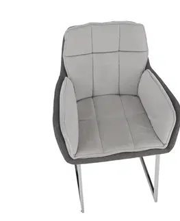 Stoličky Jedálenská stolička, sivá Velvet látka/látka, CHIMENA