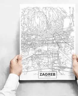 Moderné obrazy Obrazy na stenu - Map of Zagreb II