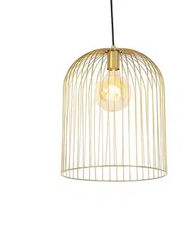Zavesne lampy Dizajnové závesné svietidlo zlaté - Wire Knock