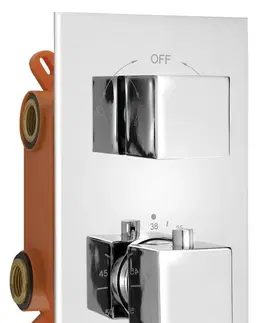 Kúpeľňové batérie SAPHO SAPHO - LATUS podomietkový sprchový set s termostatickou batériou, box, 2 výstupy, chróm 1102-62-21