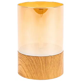 Vianočné dekorácie LED sviečka v skle Amber, 10 x 15 cm