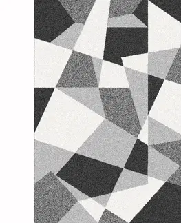 Koberce a koberčeky KONDELA Sanar koberec 57x90 cm čierna / sivá / biela