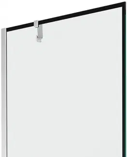 Sprchové dvere MEXEN/S - Next vaňová zástena FIX 80 x 150 cm, čierna dekor, chróm 895-080-000-00-70-01