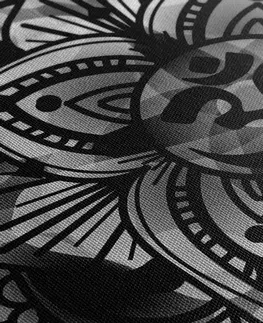 Čiernobiele obrazy Obraz Mandala zdravia v čiernobielom prevedení