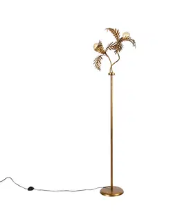 Stojace lampy Vintage stojaca lampa zlatá 2-svetlá - Botanica