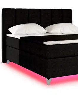 Postele NABBI Barino 160 čalúnená manželská posteľ s úložným priestorom čierna (Sawana 14)