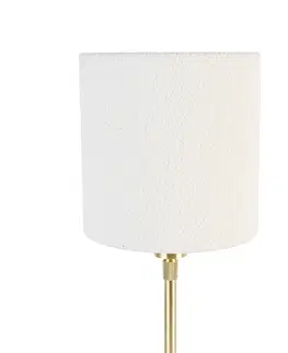 Stolove lampy Stolná lampa zlatá nastaviteľná s tienidlom biela 20 cm - Parte