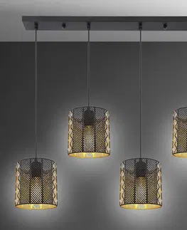 Moderné lampy do obývačky Luster 15450-4H Čierno-zlatá LS4